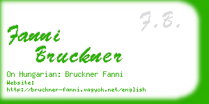 fanni bruckner business card